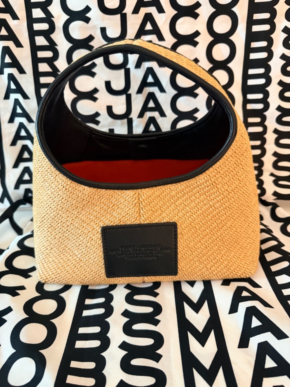 Marc Jacobs mini The Sack Bag Straw in Natural with Black Trim - Picture 3 of 7